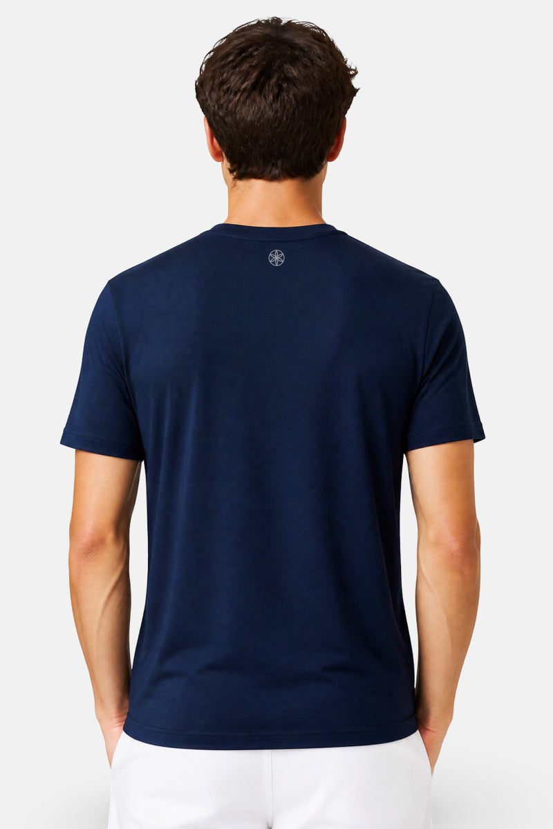 Gaiam Men Slim Fit Short Sleeve Training T-Shirt, Dark Blue - Image 3
