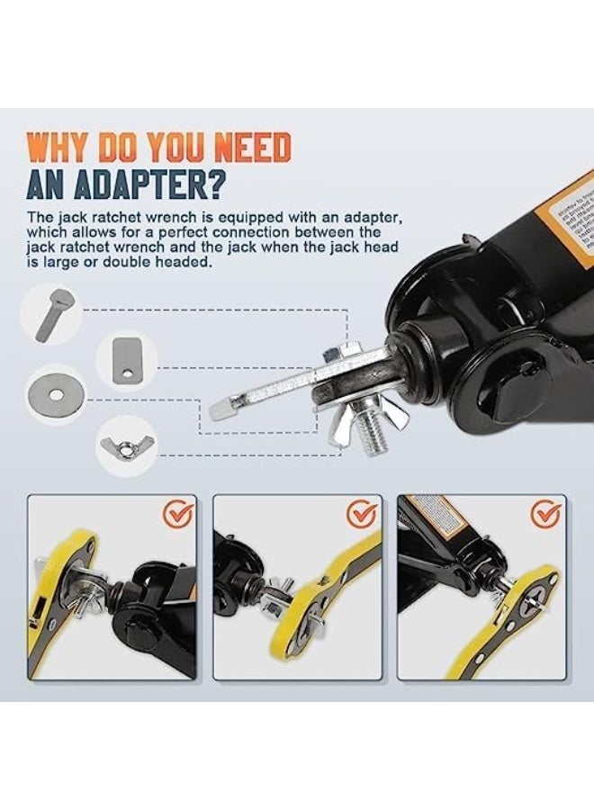 Universal 360° Labor-Saving Car Jack Ratchet Wrench - High-Torque Speed Handle Tool - Smart Forward & Reverse Knob Design - Professional Tire & Scissor Jack Lift Wrench - Image 4
