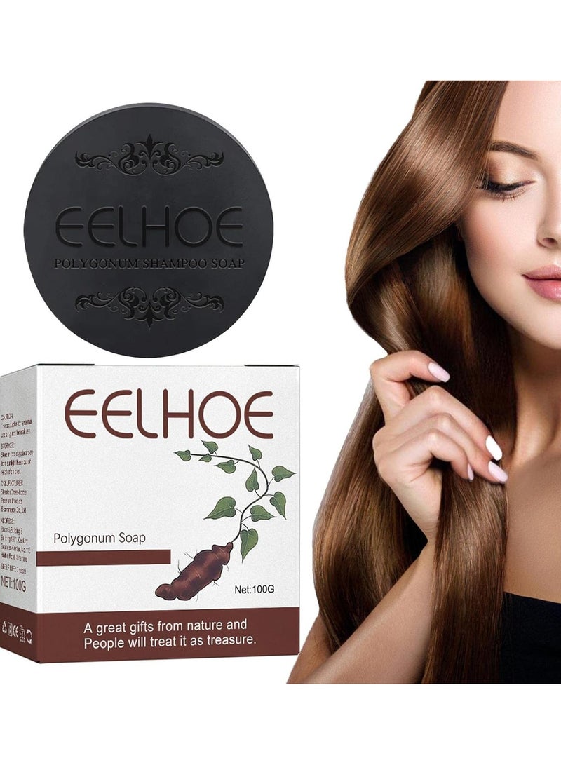 EELHOE Black & Thick Hair Fallopia Multiflora Shampoo Bar, He Shou Wu Shampoo Soap, Hair Growth Polygonum Shampoo Bar, for Thinning Hair And Hair Loss - Image 2