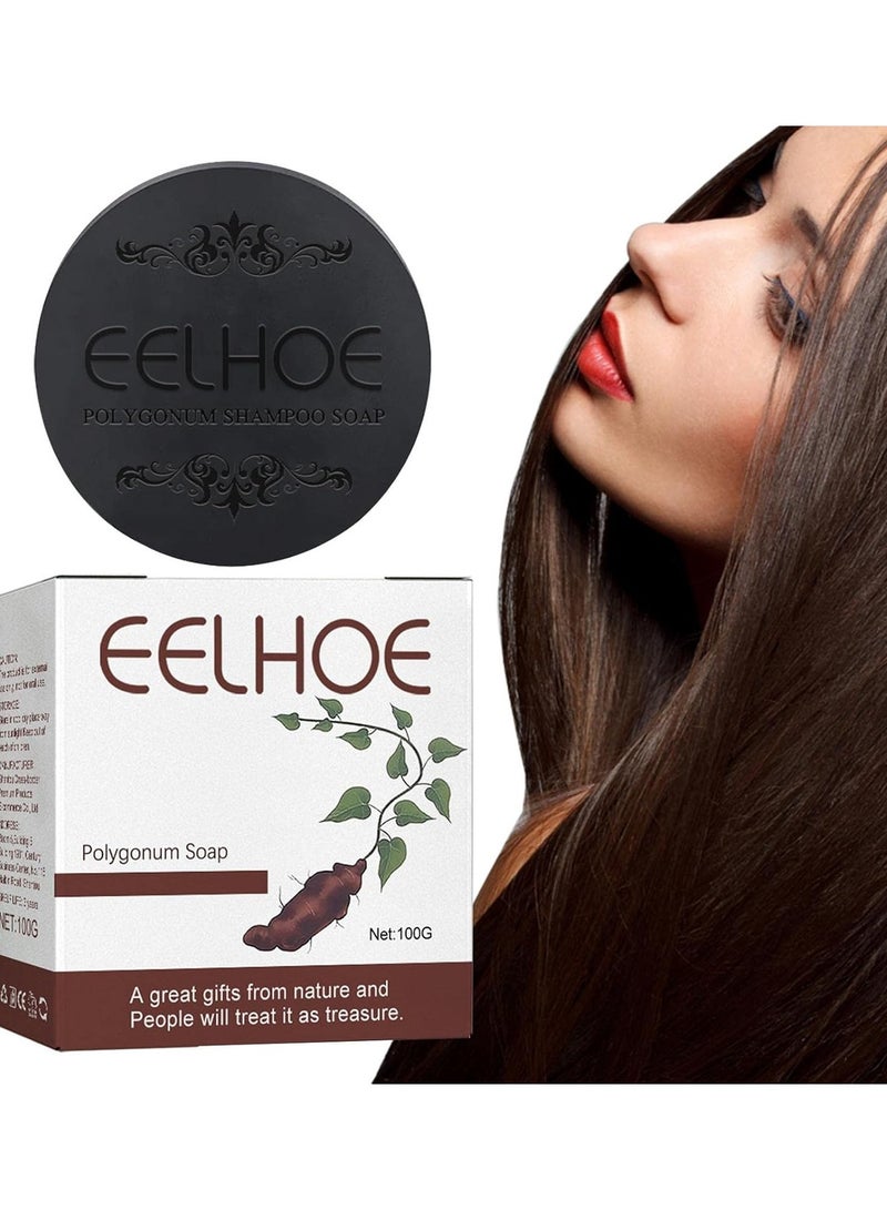 EELHOE Black & Thick Hair Fallopia Multiflora Shampoo Bar, He Shou Wu Shampoo Soap, Hair Growth Polygonum Shampoo Bar, for Thinning Hair And Hair Loss - Image 3