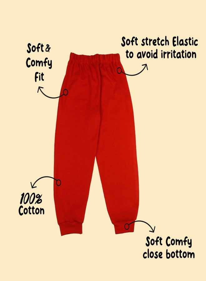 Sakuya Cotton Joggers for Kids | 0-12 Months | Red |Pack of 4| Superior-Grade Cotton Pajama Bottoms with Elastic Waistband, Lightweight & Breathable Fabric for Play, Sleep, Everyday Wear for Kids - Image 5