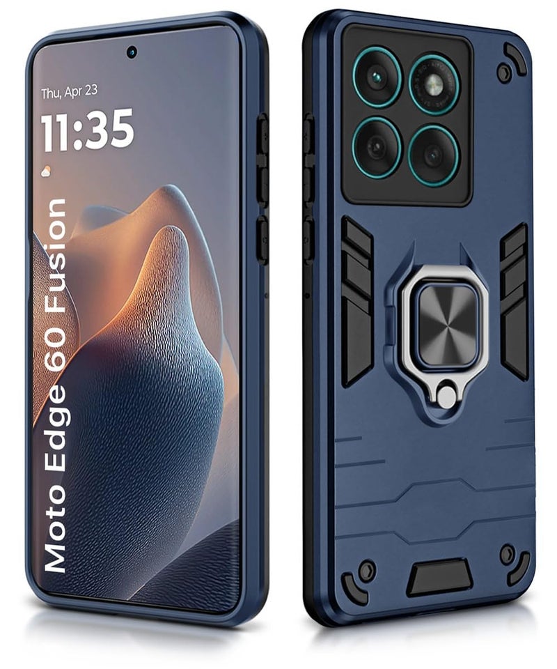 AIBEX Armor Back Cover Compatible for Motorola Edge 60 5G / Motorola Edge 60 Fusion 5G| Rugged Shockproof Case with Ring Holder & Kickstand | Military-Grade Protection | Magnetic Car Mount Compatible - Image 2