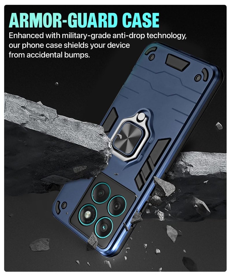 AIBEX Armor Back Cover Compatible for Motorola Edge 60 5G / Motorola Edge 60 Fusion 5G| Rugged Shockproof Case with Ring Holder & Kickstand | Military-Grade Protection | Magnetic Car Mount Compatible - Image 4