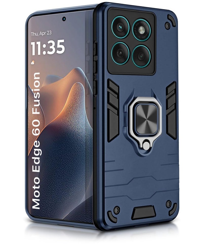 AIBEX Armor Back Cover Compatible for Motorola Edge 60 5G / Motorola Edge 60 Fusion 5G| Rugged Shockproof Case with Ring Holder & Kickstand | Military-Grade Protection | Magnetic Car Mount Compatible - Image 1