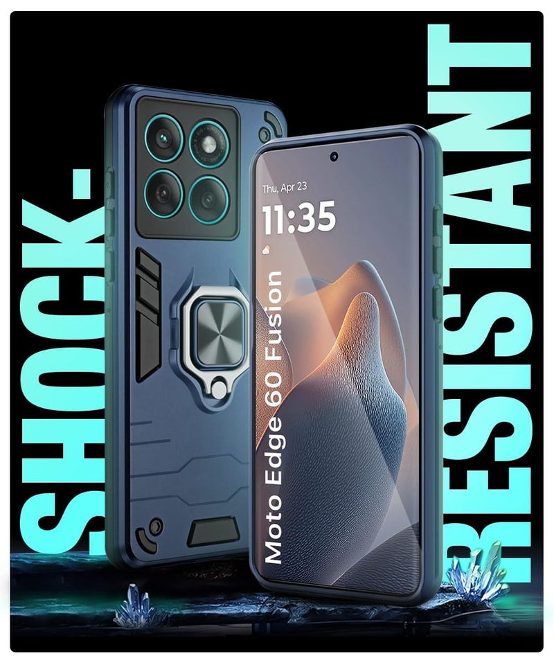 AIBEX Armor Back Cover Compatible for Motorola Edge 60 5G / Motorola Edge 60 Fusion 5G| Rugged Shockproof Case with Ring Holder & Kickstand | Military-Grade Protection | Magnetic Car Mount Compatible - Image 5