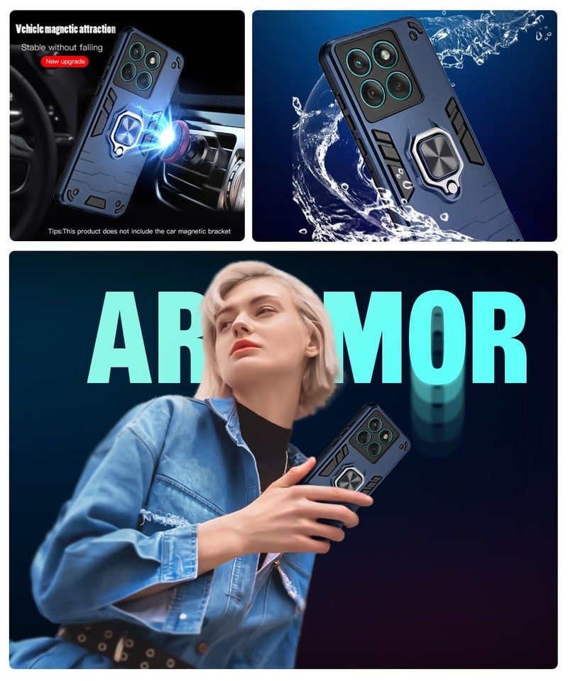 AIBEX Armor Back Cover Compatible for Motorola Edge 60 5G / Motorola Edge 60 Fusion 5G| Rugged Shockproof Case with Ring Holder & Kickstand | Military-Grade Protection | Magnetic Car Mount Compatible - Image 3