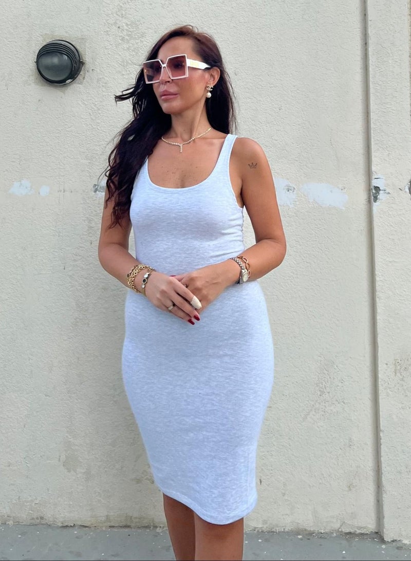VENTIUP Light Grey Sleeveless Basic Dresses  - Image 2