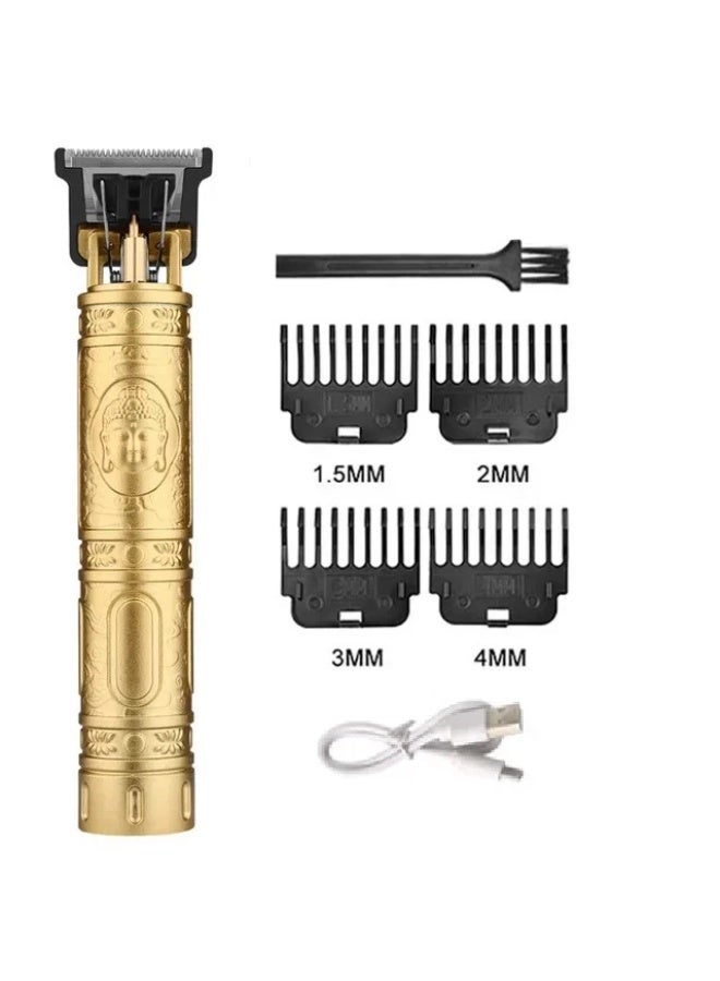 060-GoldDragon Portable Hair Cutting Machine T9 Vintage Hair Clipper USB Fast Charging Shaver Barber - Image 1