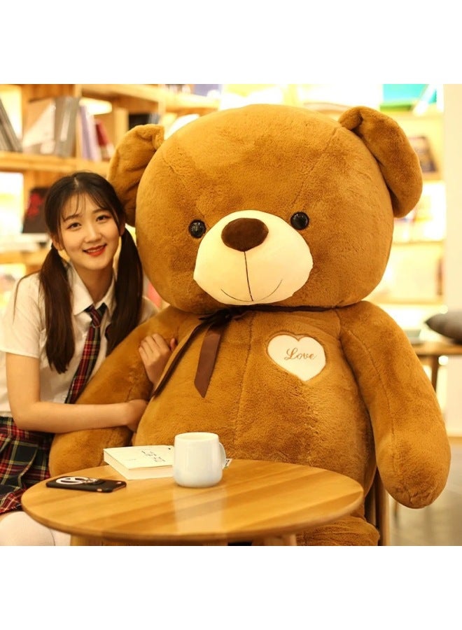 Large Bear Net Red Products Teddy Bear Doll Doll Plush Hair Doll Shake Tonic Stall Teddy Bear-Color:Brown T-Shirt/Forever Baby-Height:Total Length 80 Right Angle 100cm - Image 5