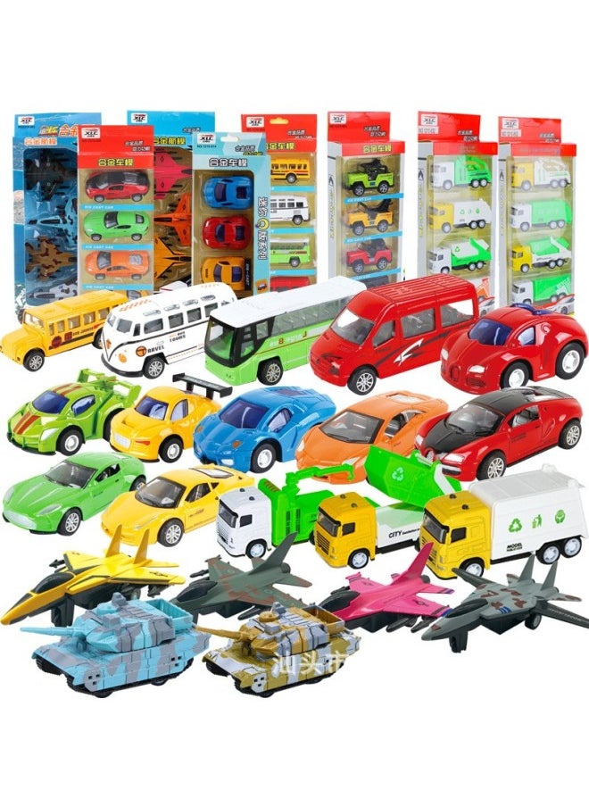 Generic Children's Alloy Simulation Pull-back Fighter Tank Sanitation Vehicle Model Boy Jeep School Bus Set Series-Color:1210-815 Mini Car Alloy Back Force  - Image 2