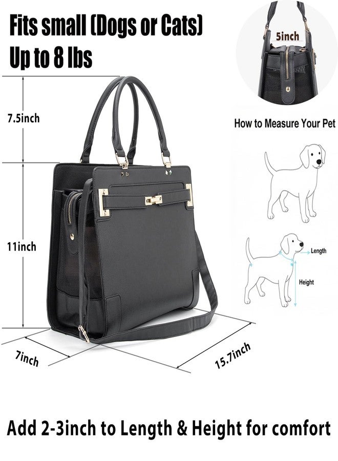 Minsong Fashion Pet Carrier Dog Cat Carrier Purse Soft-Sided Leather Handbag Pet Tote Bag for Small Dogs Puppy and Cats TSA Airline Approved - Image 3