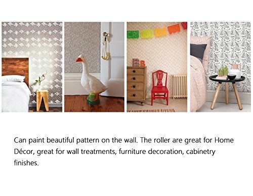 BUUEERR 7" DIY Patterned Paint Roller Decorative Rubber Roller Decorative Art Roller Texture Roller with Plastic Handle - More Than 300 Patterns (Pattern AE3) - Image 3