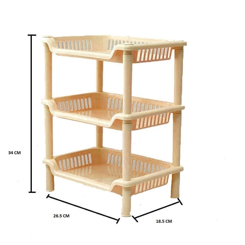 AVIROM Fruit and Vegetable Stand Basket Trolley Modern Kitchen Storage Rack MultiColour Plastic - Image 3