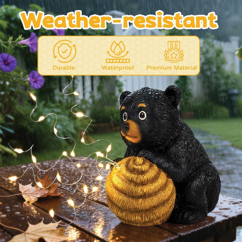 Miggley Cute Bear Solar Garden Decor Statue with LED Light - Adorable Outdoor Decoration for Yard, Lawn, Patio - Great Birthday Housewarming Unique Gift for Women, Mom, Grandma - Image 5