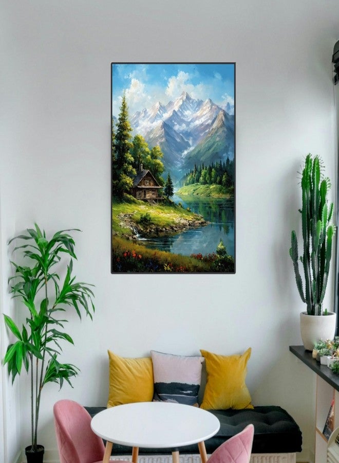 ldazao Mountain Paint By Numbers Kit For Adults Landscape Adult Paint By Number Kits Canvas Painting Kit For Beginner Adults' Paint-By-Number Kits Oil Painting Kits For Gift Home Wall Decor 16x20 Inch - Image 3