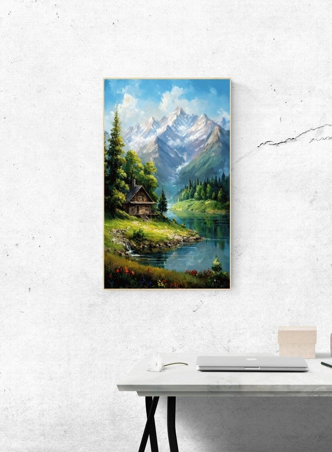 ldazao Mountain Paint By Numbers Kit For Adults Landscape Adult Paint By Number Kits Canvas Painting Kit For Beginner Adults' Paint-By-Number Kits Oil Painting Kits For Gift Home Wall Decor 16x20 Inch - Image 4