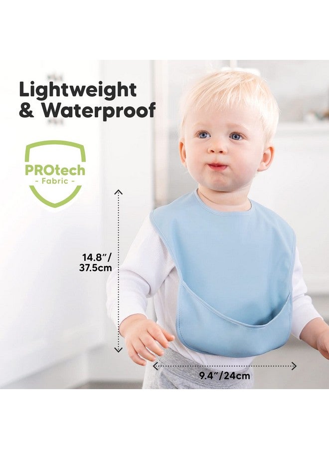 KeaBabies 3Pack Waterproof Baby Bibs For Eating Lightweight Baby Bib With Food Catcher Mess Proof Toddler Bibs Waterproof Bibs For Baby Boys Baby Girls Feeding Bibs Drool Bibs Baby Food Bibs (Basics)  - Image 2