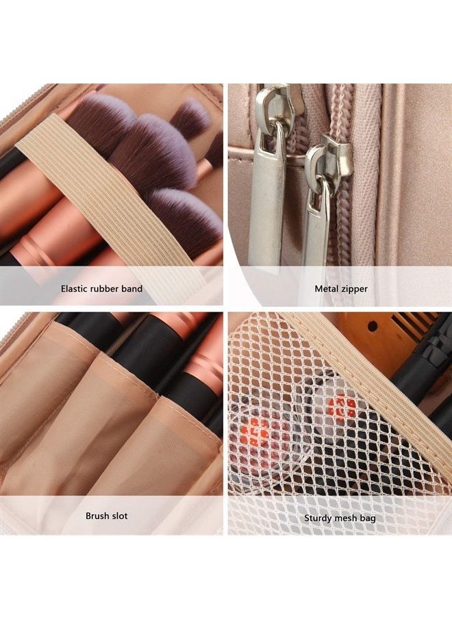MONSTINA Makeup Bag for Women,Pouch Bag,Makeup Brush Bags Travel Kit Organizer Cosmetic Bag (cgold)  - Image 5