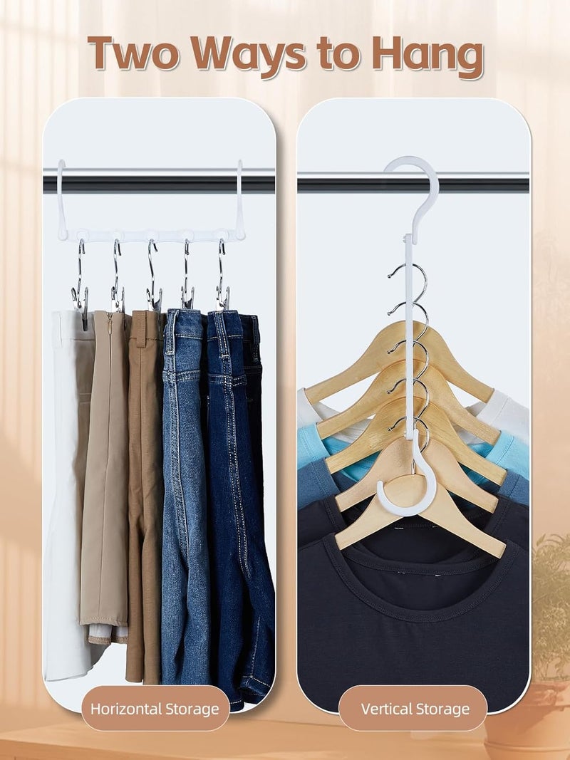 HOUSE DAY White Magic Plastic Hangers Space Saving Organizers and Storage Clothes Hanger Multi Hangers Sturdy Wardrobe Closet for Heavy Clothes, Dorm Room Bedroom Home RV Car Camper Essentials 20 Pack - Image 4