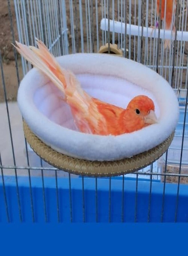FOIBURELY Bird Nest Canary Finch Parrot Nest Set with Plastic and Textile（4.5 inches） - Image 2
