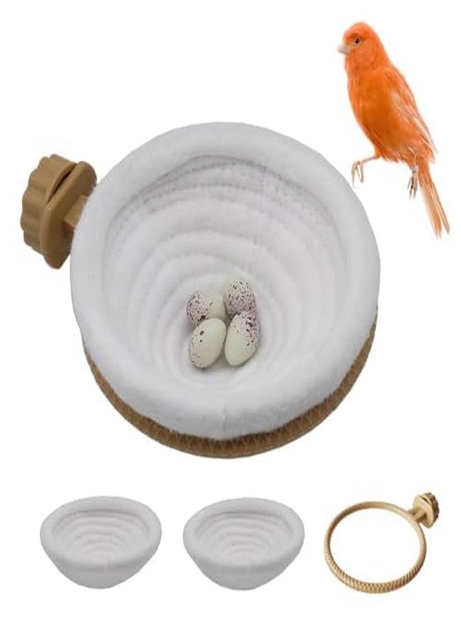 FOIBURELY Bird Nest Canary Finch Parrot Nest Set with Plastic and Textile（4.5 inches） - Image 1