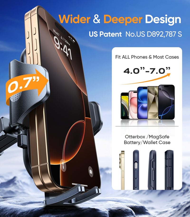 VICSEED Dark Blue Phone Holders for Your Car [Upgraded True Military-Grade Strongest Suction] Cell Phone Mount for Car Dashboard Windshield Vent Truck Boat Stand Adjustable for iPhone Android - Image 5