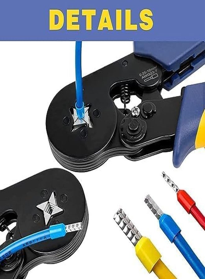 LUPINEZ أداة تجعيد الأسلاك من لوبينيز، HSC8 6-4A، 0.08-10 مم²، أداة تجريد الأسلاك AWG28-7، كماشة تجعيد ذاتية الضبط، أداة تجعيد الحلقات ذات السقاطة، أداة تجعيد شاكرا (متعددة الألوان، عبوة من قطعة واحدة) - Image 2