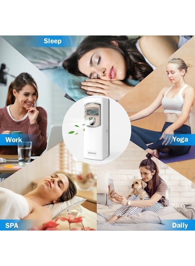 SVAVO Automatic LCD Fragrance Dispenser - Wall Mount/Free Standing ABS Auto Air Freshener Dispenser Programmable Aerosol Spray Perfume Dispenser for Bathroom, Hotel, Office, Commercial Place, White - Image 2