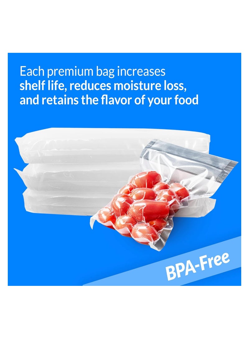 SYOSI Vacuum Sealer Bags, 100 Bags Pre-Cut Embossed Vacuum Bags, BPA Free Vacuum Seal Bags, Universal Design Pre-Cut Bag, for Sous Vide, Food Freezer Storage, Food Prep, Pint Size, Clear (8x12 in.) - Image 2