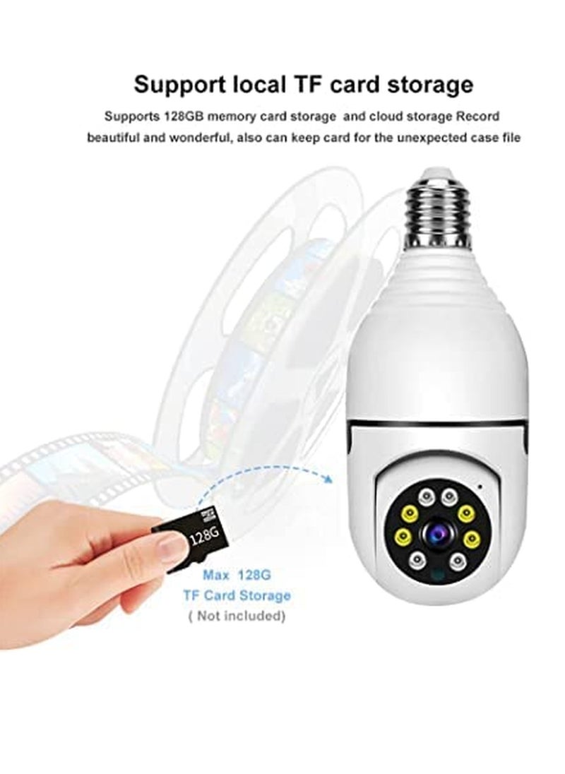 Rabos - 1080P Wireless Tovnet Wifi Pan/Tilt Light Bulb Security Camera, 360 Degrees 3.0MP Cam Home Surveillance CCTV Panoramic IP Camera, with Night Vision, Two Way Audio, Smart Motion Detection - Image 1