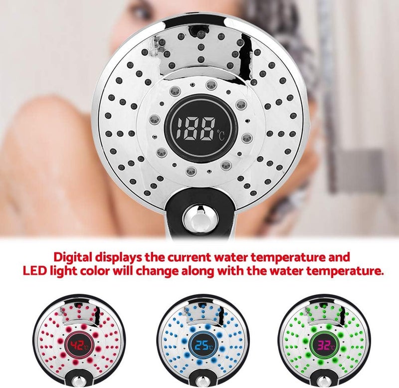 klarako Shower Head,Digital Display 3 Spraying Mode Luxury Handheld Shower Head Adjustable High Pressure Rainfall Spray with Removable Hand Held Rain Showerhead for The Bathroom - Image 2