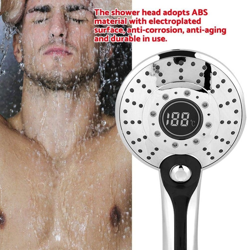 klarako Shower Head,Digital Display 3 Spraying Mode Luxury Handheld Shower Head Adjustable High Pressure Rainfall Spray with Removable Hand Held Rain Showerhead for The Bathroom - Image 3