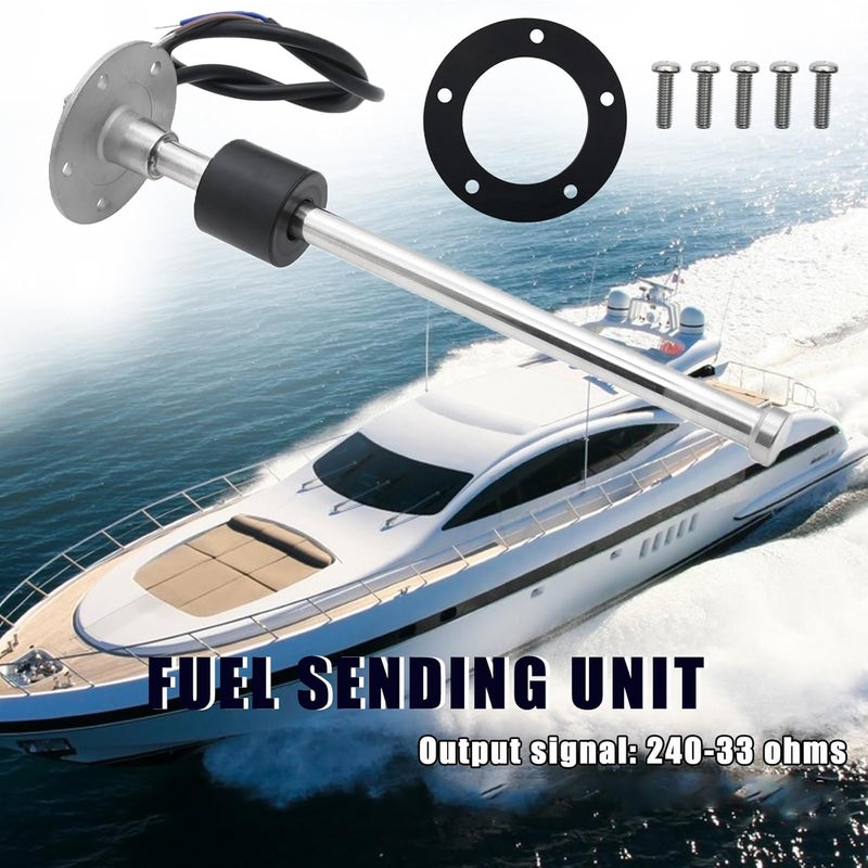 Geloo 240-33 Ohms Marine Fuel Sending Unit - Stainless Steel Gas Sender Level Gauge Sensor for Boats - 5 Hole Lever Unit for Fuel & Water Gauges - 9"(225mm) - Image 5