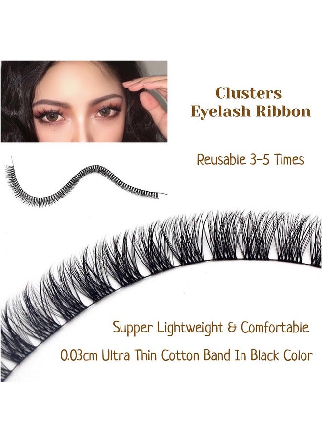 CaserBay - Cb 2Trays Of Clusters Lash Ribbons Dcurl Eyelash Clusters Thin Band Wispy Lashes Extremely Comfortable Lash Natural Look Reusable Diy Extensions 111315Mm Mix Trays Stylea - Image 1