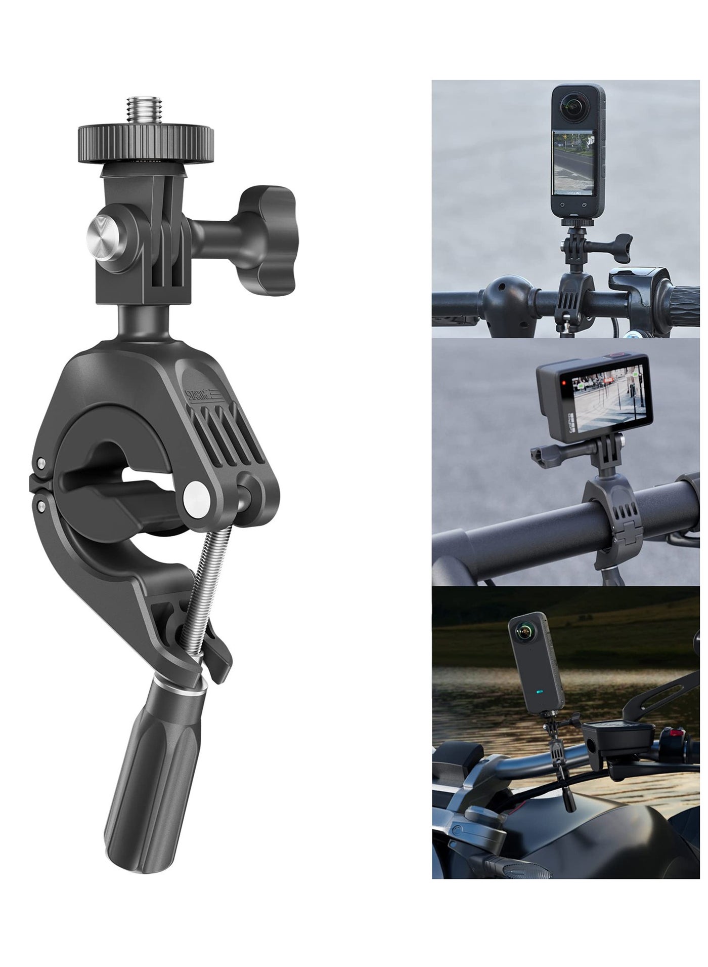 Universal Handlebar Mount for GoPro, Insta360, and Action Cameras - Fits 22mm-35mm Bars, Perfect for Cycling and Motorbiking