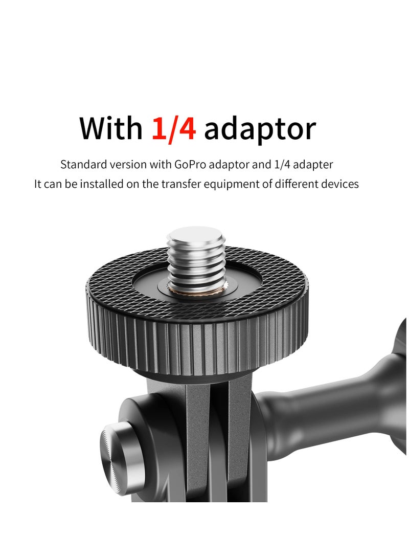 حامل مقود عالمي لكاميرات GoPro و Insta360 وكاميرات الحركة - يناسب قضبان بقطر 22 مم-35 مم، مثالي للدراجات وركوب الدراجات النارية - Image 2