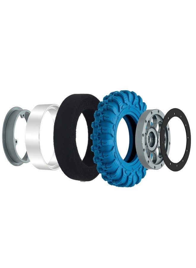 مجموعة إطارات عجلات GOUPRC مقاس 1.3 بوصة، جنوط ألومنيوم بنظام Beadlock، إطارات بنمط مداس مخالب التنين، مناسبة لسيارات SCX24 وTRX4M بمقياس 1/18 و1/24، لون أسود تيتانيوم، مصممة خصيصًا لسيارات التحكم عن بعد SCX24 وTRX4M. - Image 4