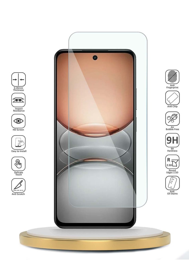 Realme C75 4G 2024 WTech Premium Series Curved Edges 9H 2.5D Tempered Glass Screen Protector (MSG9CN) - Clear