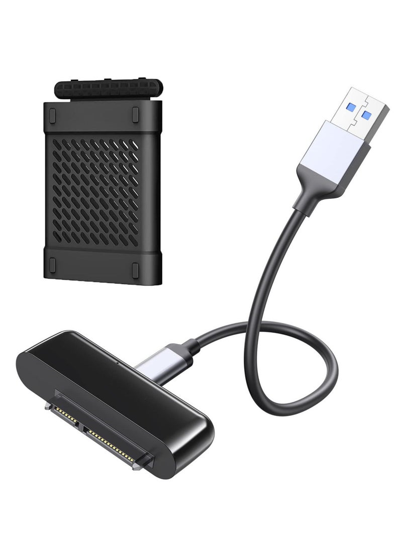 Captaintech SATA USB Cable, 1.6 FT External USB 3.0 to SATA Hard Drive Adapter Converter, with Portable Silicone Case, Super Speed with UASP Accelerated, for 2.5 inch HDD/SSD Data Transfer (Support UASP), Black - Image 1