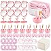 Shinylin 8 Set Spa Sleepover Party Supplies Bulk Include Face Mask Mixing Bowl Set Mirror Headband Scrunchies Cosmetic Bags Face Wash Cloths for Spa Birthday Party Pink - Image 3