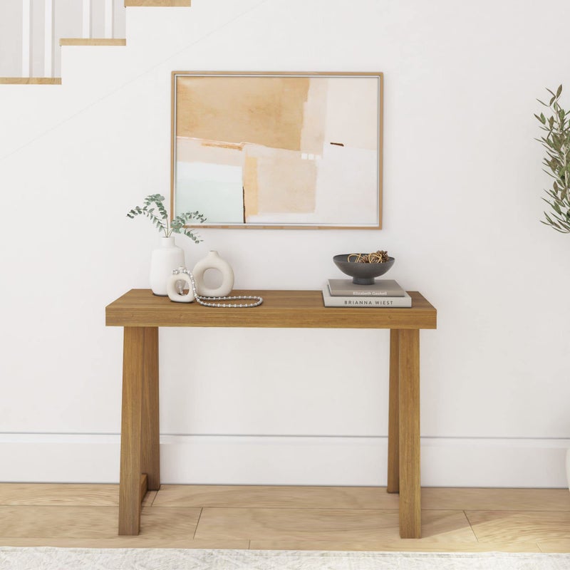 Plank+Beam Solid Wood Console Table, 46 Inch, Sofa Table, Narrow Entryway Table for Hallway, Behind The Couch, Living Room, Foyer, Easy Assembly, Pecan - Image 2