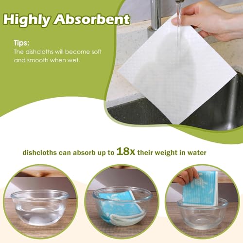 Revahope 6 Packs Swedish Paper Cloths for Kitchen, Reusable Paper Towels Washable Dish Rags, Highly Absorbent Kitchen Towels Quick Drying Swedish Sponge Cleaning Dish Cloths (Ocean Series) - Image 4