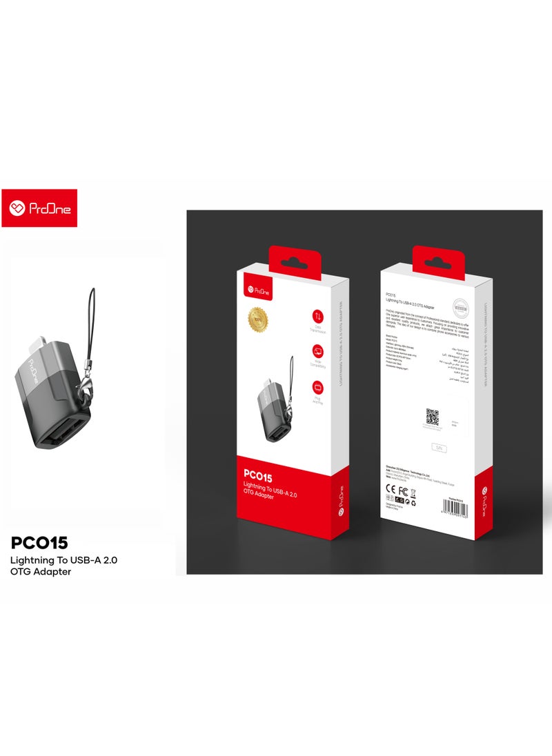 ProOne - ProOne  Apple Lightning to USB Camera Adapter, USB 2.0 OTG Cable for iPhone/iPad to Connect Card Reader, USB Flash Drive, U Disk, Keyboard, Mouse, Hubs, MIDI, Plug & Play - Image 1