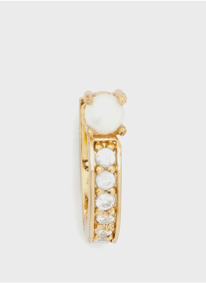 Kate Spade Pearl Embellished Hoop Earrings