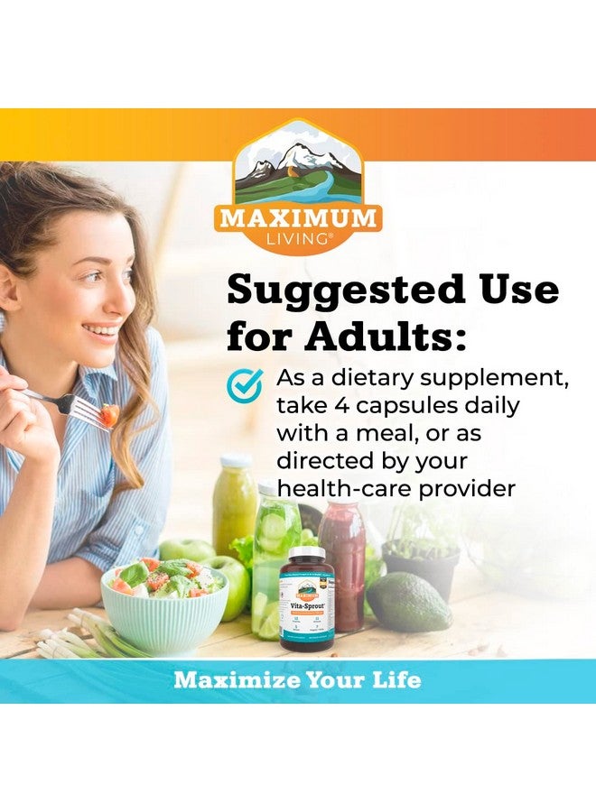 Maximum Living Vitasprout Wholefood Multivitamin & Phytonutrient Blend 120 Capsules - Image 4