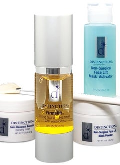 Non Surgical Face Lift Kit | Lifts, Tightens, Tones | Includes Firmalift Face and Eye Serum Lotion Cream, Skin Renewal Booster, Mask Powder, Mask Activator, and Brush