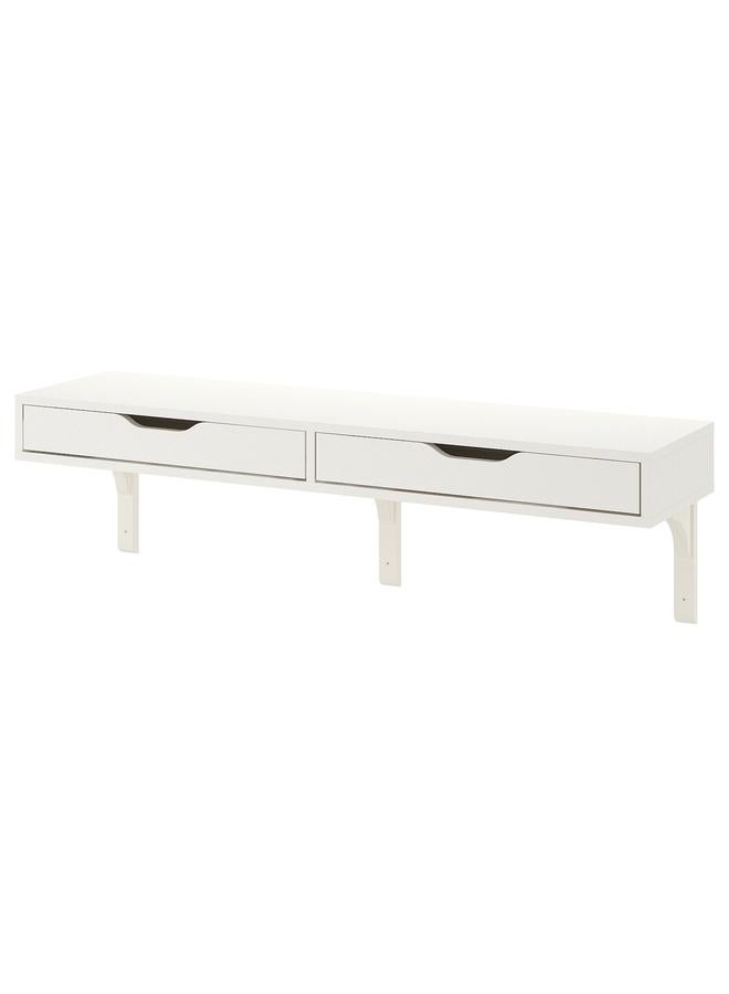 Zaboon Wall Shelf, White/White, 119X29 Cm - Image 1