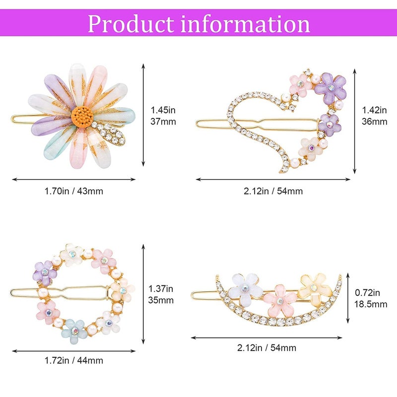 CAVERNSHOP Korean Style Pearl Metal Hair Clips Floral Hair Bun Maker for Women - Elegant Twist Shaper with Rhinestone Metal Clips - Easy Hair Accessories for Daily, Party, and Wedding Hairstyles - Image 2