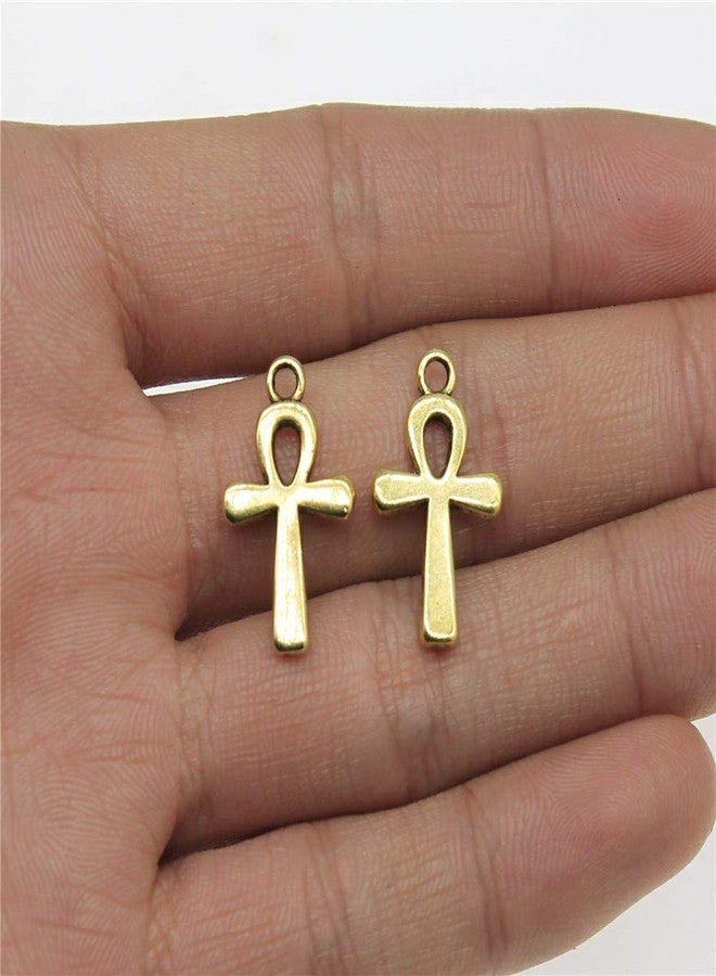 MauSong 40pcs Antique Bronze Cross 0.51x0.87 inch (13x22mm) Alloy Jewelry DIY Accessories Cross Pendant for DIY Jewelry Making Bracelet Necklace - Image 1