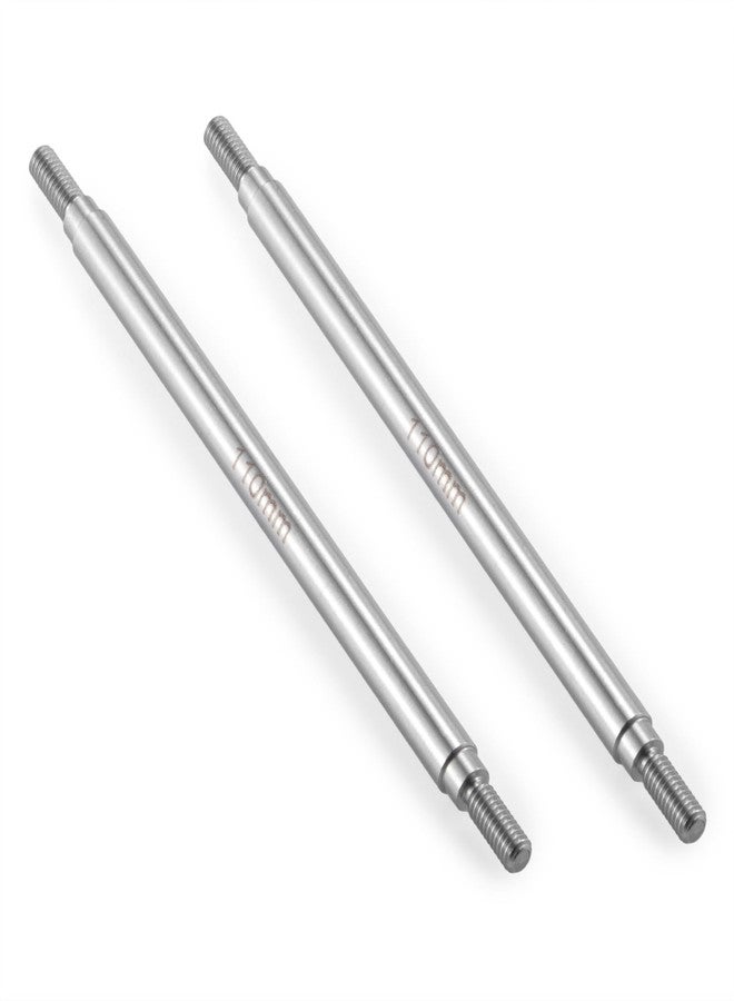 RCHUBAM 2Pcs Stainless Steel RC Links 1 Pair RC Steering Linkage Set M4 x 50mm/55mm/60mm/70mm/75mm~155mm Compatible with 1/10 Scale Axial Wraith SCX10 TRX-4 RC Crawler Car (110mm) - Image 1